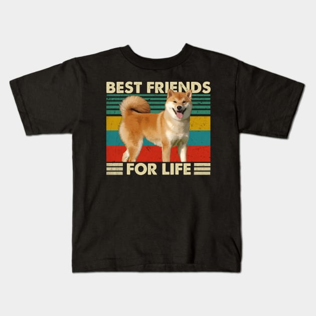 Cute and Curled Shiba Best Friends For Life Tee Delight Kids T-Shirt by Chocolate Candies